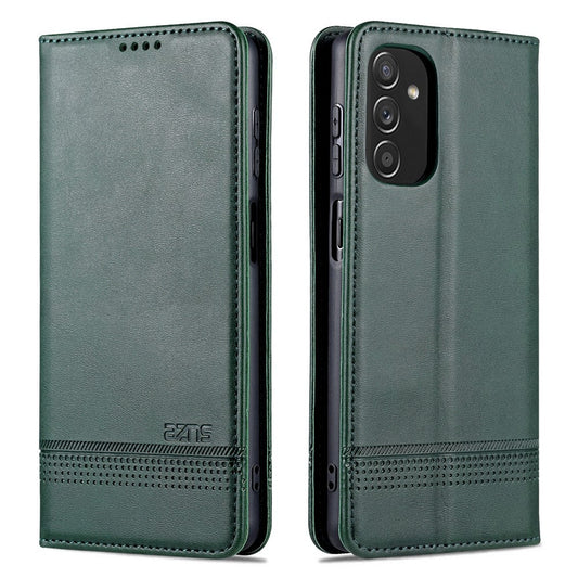 AZNS Magnetic Absorption PU Leather Flip Cover Stand Full Protection Wallet Phone Case for Samsung Galaxy M52 5G - Green