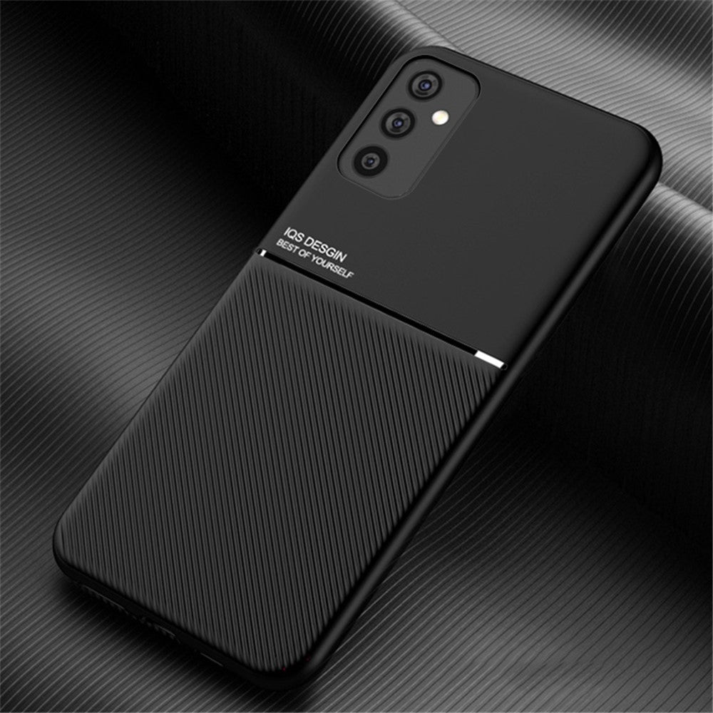 Imprinted Shockproof Phone Case TPU + PU Leather Coated Protective Cover for Samsung Galaxy M52 5G - Black