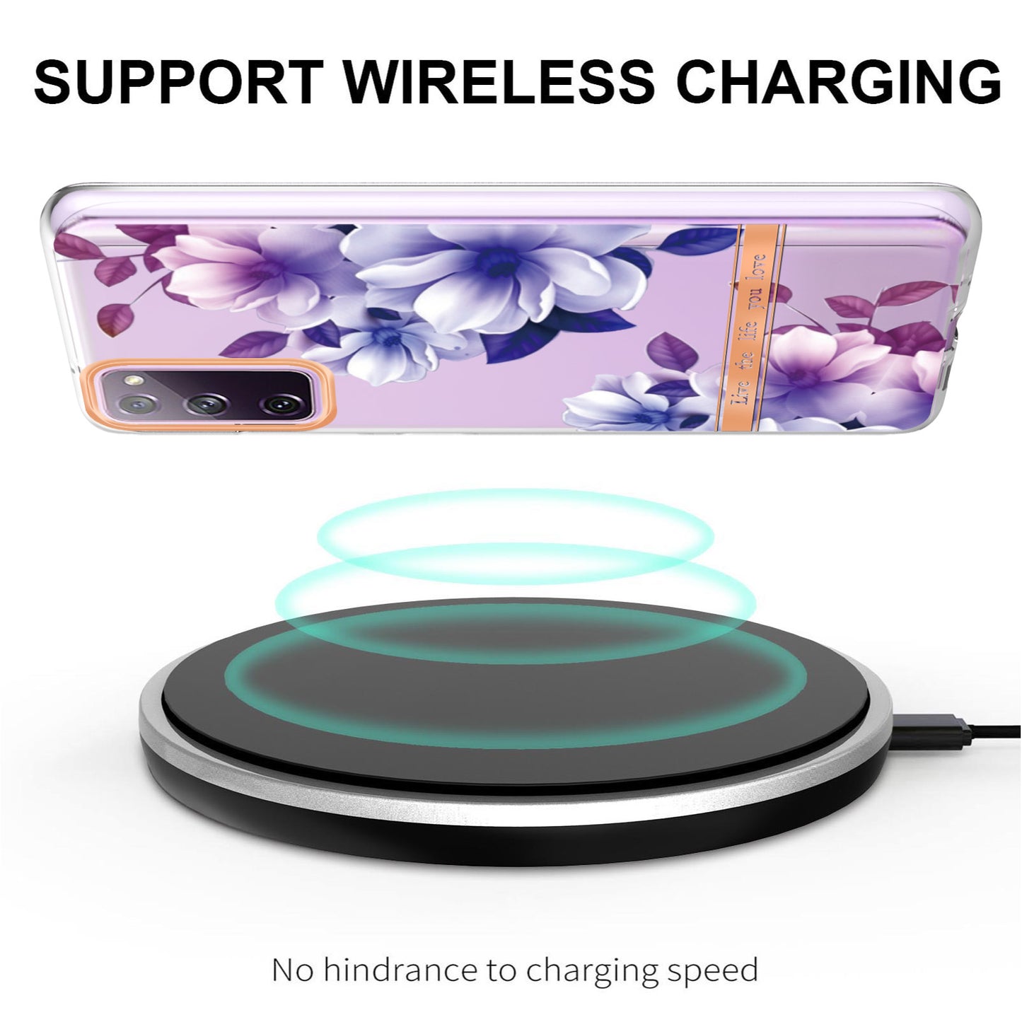 LB5 Series Flower Patterns TPU Phone Case Electroplating IMD IML Ultra Slim Phone Cover for Samsung Galaxy S20 FE 2022/S20 FE/S20 FE 5G/S20 Fan Edition/S20 Fan Edition 5G/S20 Lite - HC004 Purple Begonia