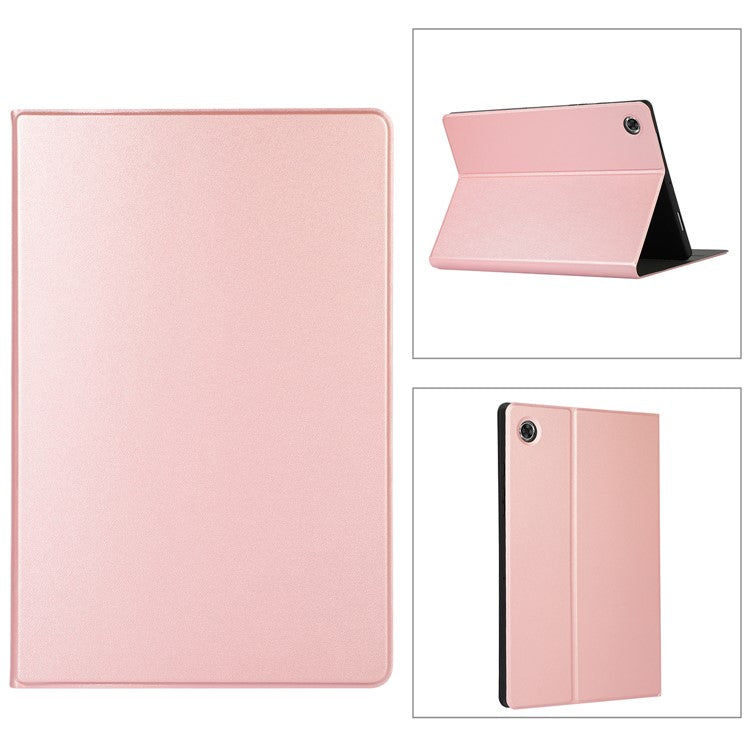 For Samsung Galaxy Tab A8 10.5 (2021) / A8 10.5 (2022) Anti-fall Folio Flip PU Leather Tablet Protective Case Cover with Stand - Rose Gold