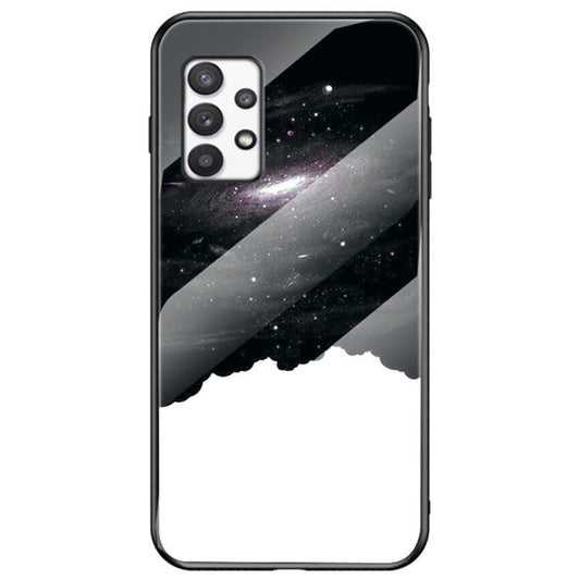 Drop-resistant Tempered Glass + PC + TPU Hybrid Shell Starry Sky Pattern Phone Case for Samsung Galaxy A53 5G - Cosmic Starry Sky