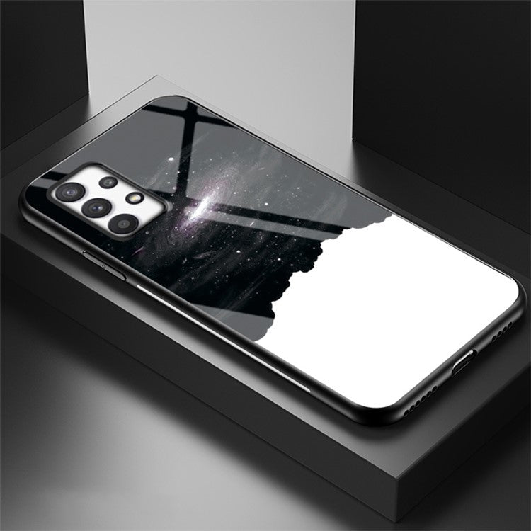 Drop-resistant Tempered Glass + PC + TPU Hybrid Shell Starry Sky Pattern Phone Case for Samsung Galaxy A53 5G - Cosmic Starry Sky