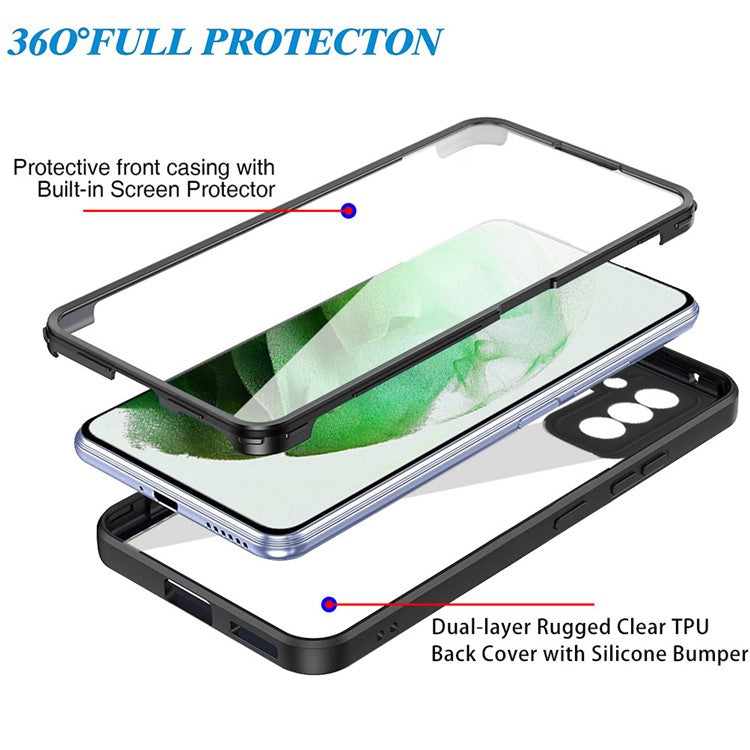 PET Screen Protector + Acrylic + TPU Case Shockproof All-round Protection Phone Cover for Samsung Galaxy S22+ 5G - Red