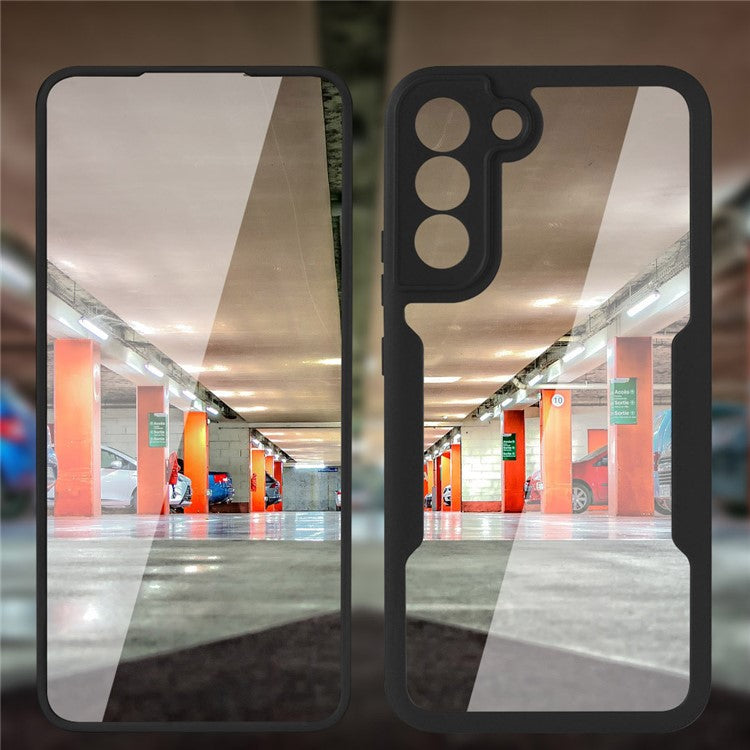 PET Screen Protector + Acrylic + TPU Case Shockproof All-round Protection Phone Cover for Samsung Galaxy S22+ 5G - Red