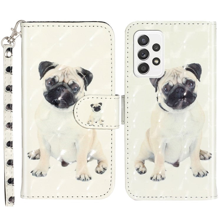 Pattern Printing Fully Wrapped Folio Flip Leather Wallet Phone Case Cover with Stand for Samsung Galaxy A53 5G - Dog