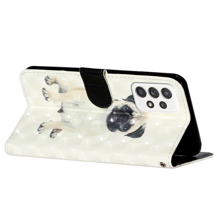Pattern Printing Fully Wrapped Folio Flip Leather Wallet Phone Case Cover with Stand for Samsung Galaxy A53 5G - Dog