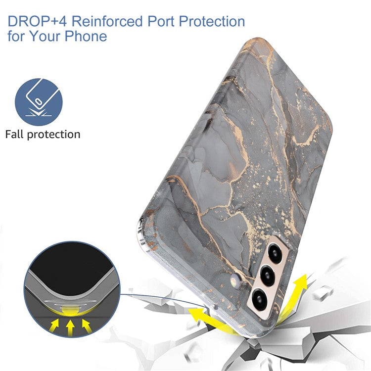 For Samsung Galaxy S22+ 5G GW18 Soft TPU IMD Pattern Protective Cell Phone Case - Marble D