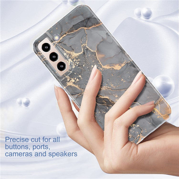 For Samsung Galaxy S22+ 5G GW18 Soft TPU IMD Pattern Protective Cell Phone Case - Marble D