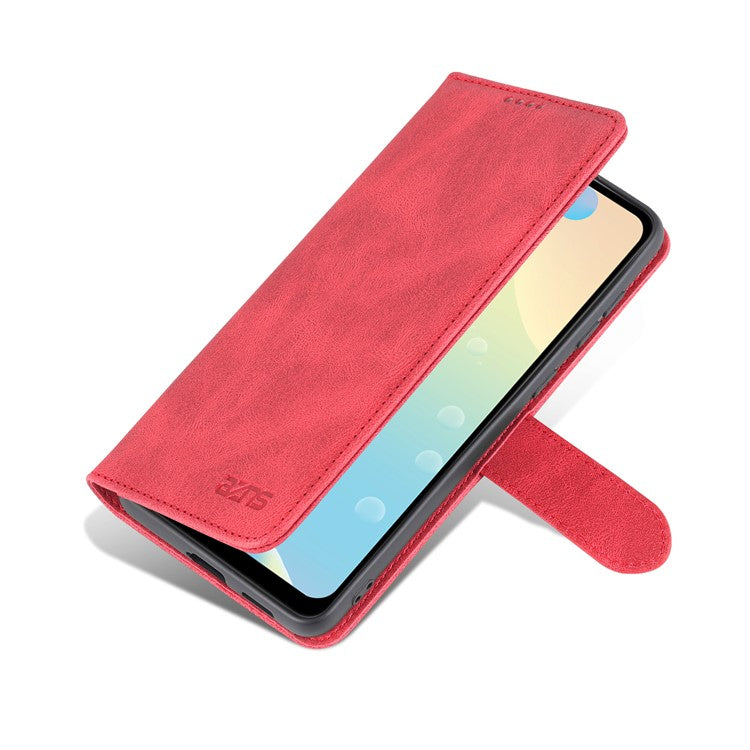 AZNS Case for Samsung Galaxy A53 5G, PU Leather Wallet Folding Stand Magnetic Scratch-proof Flip Cover - Red