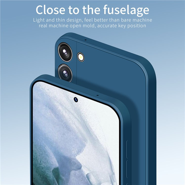 PINWUYO Silicone Phone Case for Samsung Galaxy S22+ 5G, Precise Cutouts Silky Fiber Flocking Protective Cover with Camera Protection - Green