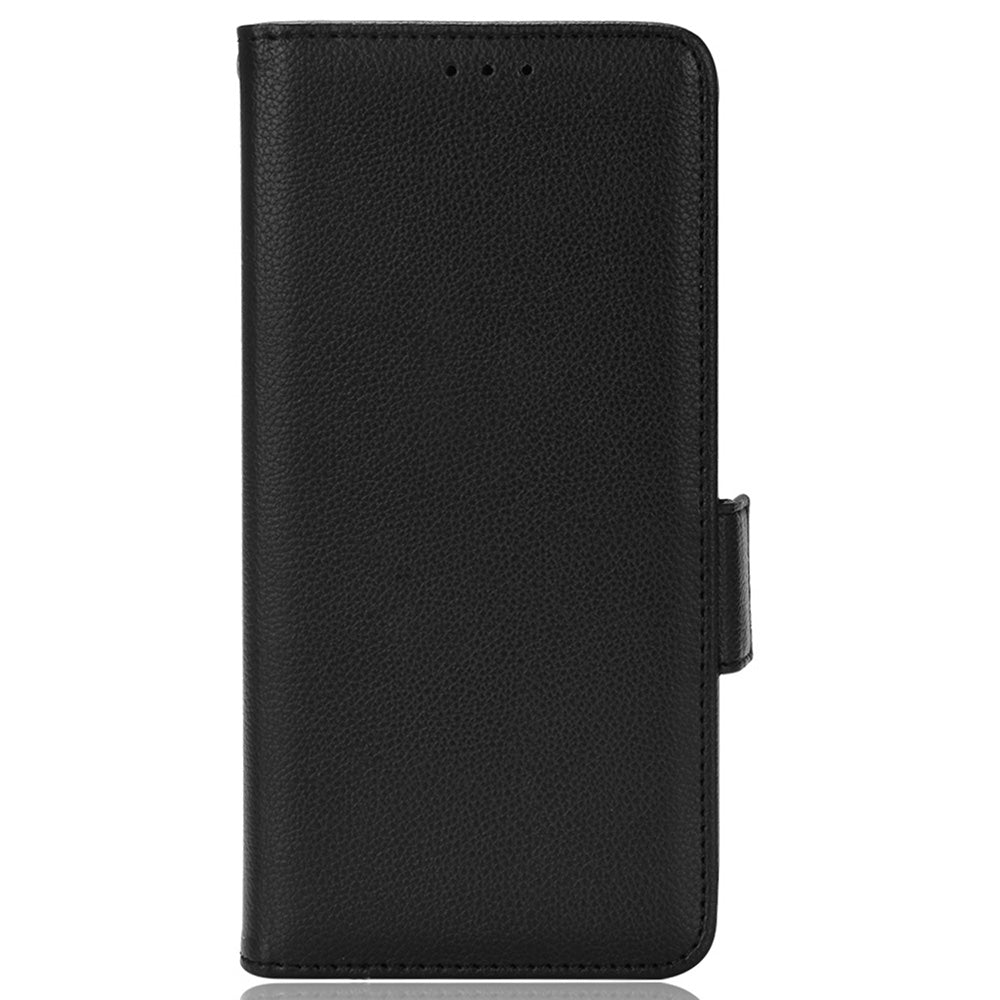 Litchi Texture Leather Stand Phone Case for Samsung Galaxy S20 4G/S20 5G, Side Double Magnetic Clasp Wallet Cover - Black