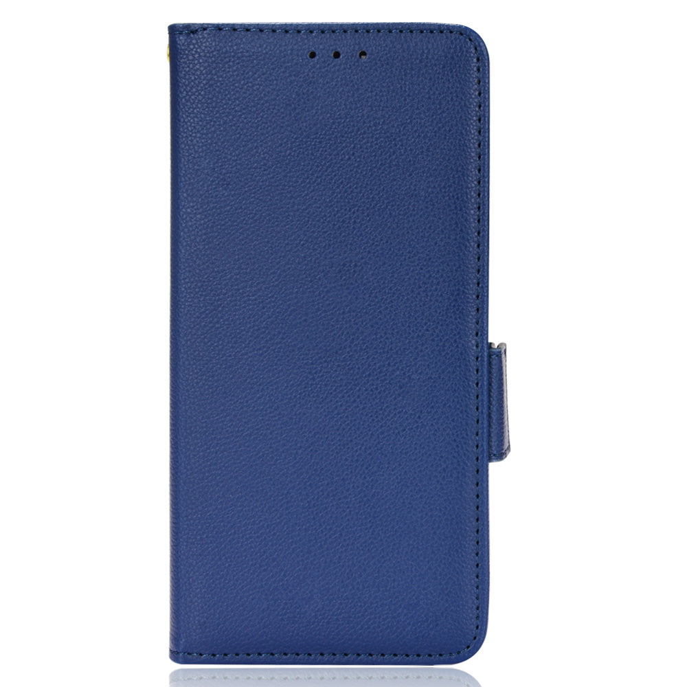 For Samsung Galaxy S20 Plus 4G/5G Litchi Texture Wallet Stand Phone Case Magnetic Clasp Anti-fall Protection Leather Cover - Dark Blue
