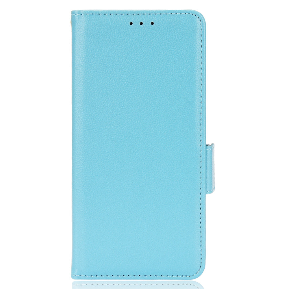For Samsung Galaxy S20 Plus 4G/5G Litchi Texture Wallet Stand Phone Case Magnetic Clasp Anti-fall Protection Leather Cover - Baby Blue