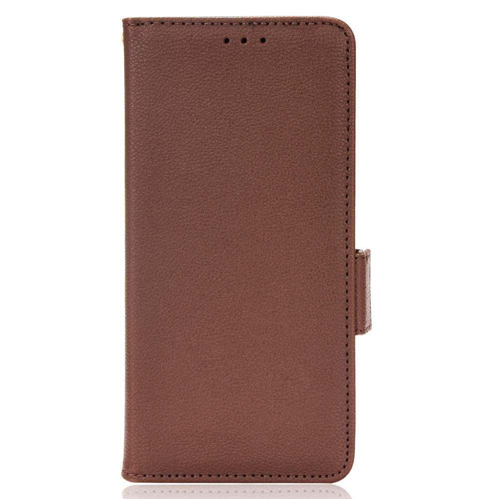 For Samsung Galaxy S20 Plus 4G/5G Litchi Texture Wallet Stand Phone Case Magnetic Clasp Anti-fall Protection Leather Cover - Brown