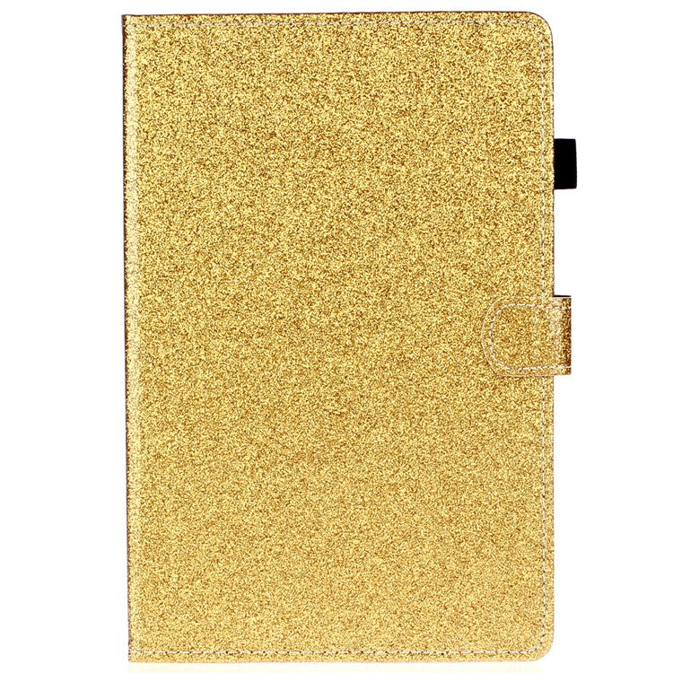 For Samsung Galaxy Tab A8 10.5 (2021) /  A8 10.5 (2022)  X205 / X200 Glittery Powder PU Leather Stand Tablet Case Cover with Card Holder - Gold