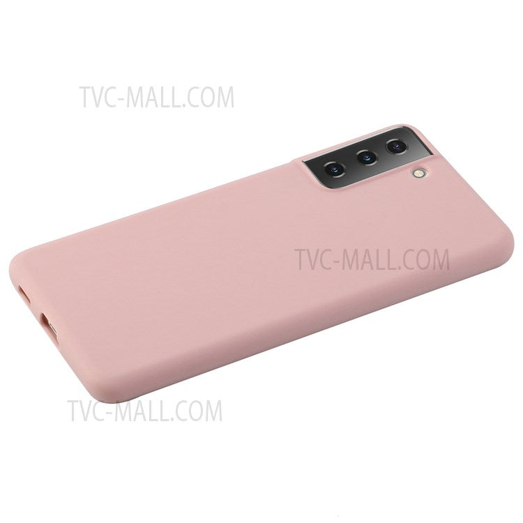 For Samsung Galaxy S22 5G Soft TPU Ultra-Thin Phone Back Cover Light Protective Matte Finish Coating Case - Deep Pink