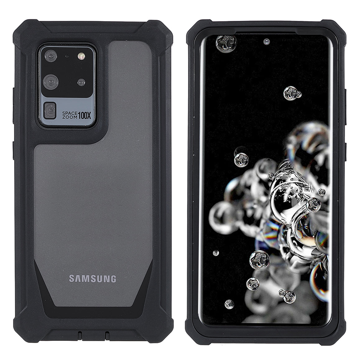 For Samsung Galaxy S20 Ultra Precise Cutout Anti-drop Soft TPU Frame + Durable Acrylic Back Detachable 2-in-1 Phone Case - Black