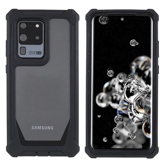 For Samsung Galaxy S20 Ultra Precise Cutout Anti-drop Soft TPU Frame + Durable Acrylic Back Detachable 2-in-1 Phone Case - Black