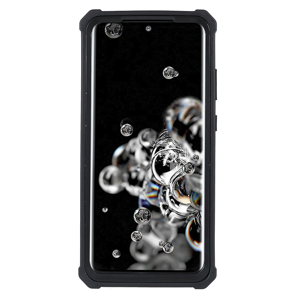 For Samsung Galaxy S20 Ultra Precise Cutout Anti-drop Soft TPU Frame + Durable Acrylic Back Detachable 2-in-1 Phone Case - Black