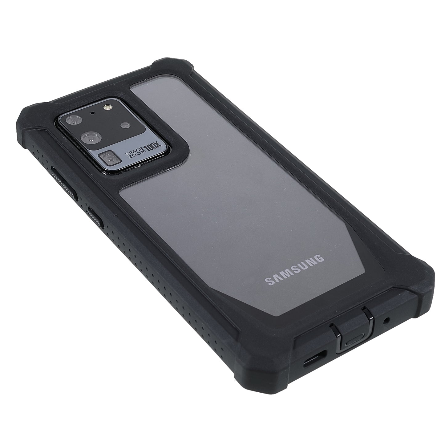 For Samsung Galaxy S20 Ultra Precise Cutout Anti-drop Soft TPU Frame + Durable Acrylic Back Detachable 2-in-1 Phone Case - Black