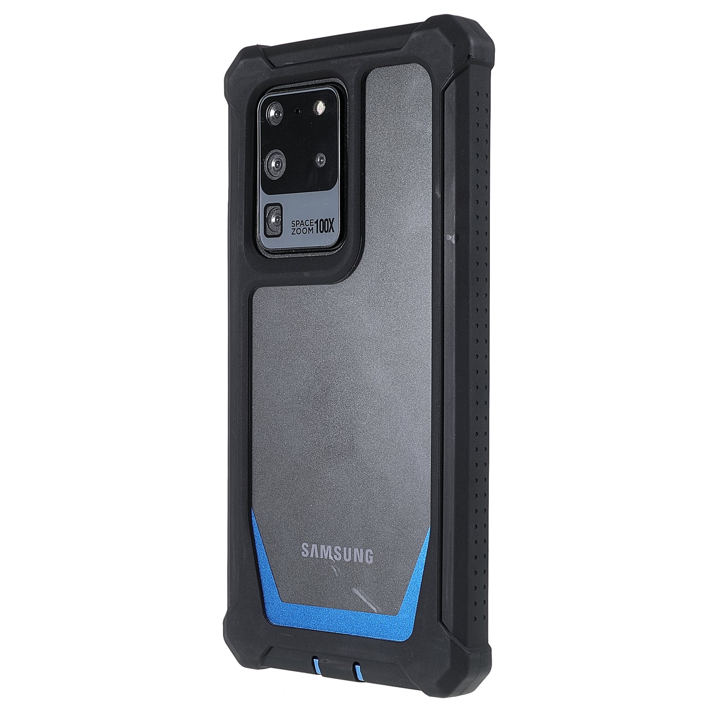 For Samsung Galaxy S20 Ultra Precise Cutout Anti-drop Soft TPU Frame + Durable Acrylic Back Detachable 2-in-1 Phone Case - Black/Blue