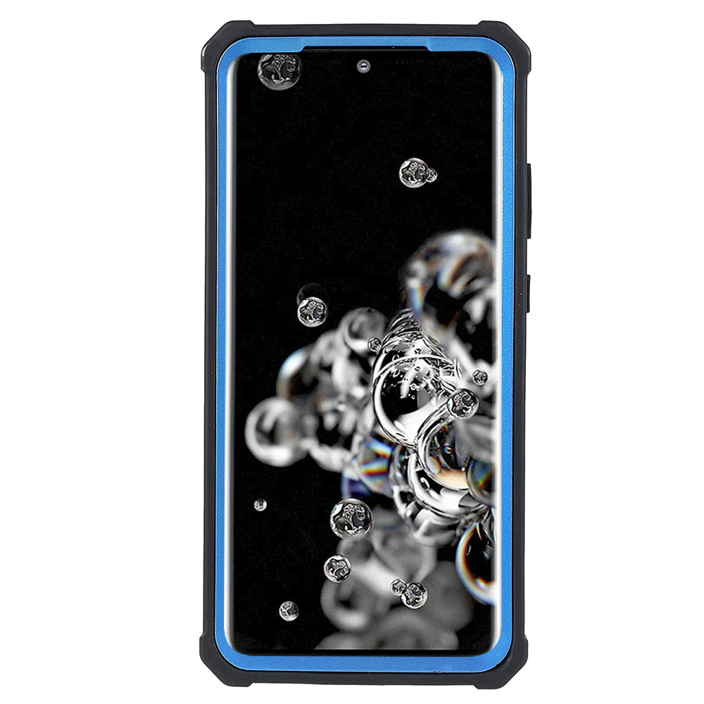 For Samsung Galaxy S20 Ultra Precise Cutout Anti-drop Soft TPU Frame + Durable Acrylic Back Detachable 2-in-1 Phone Case - Black/Blue