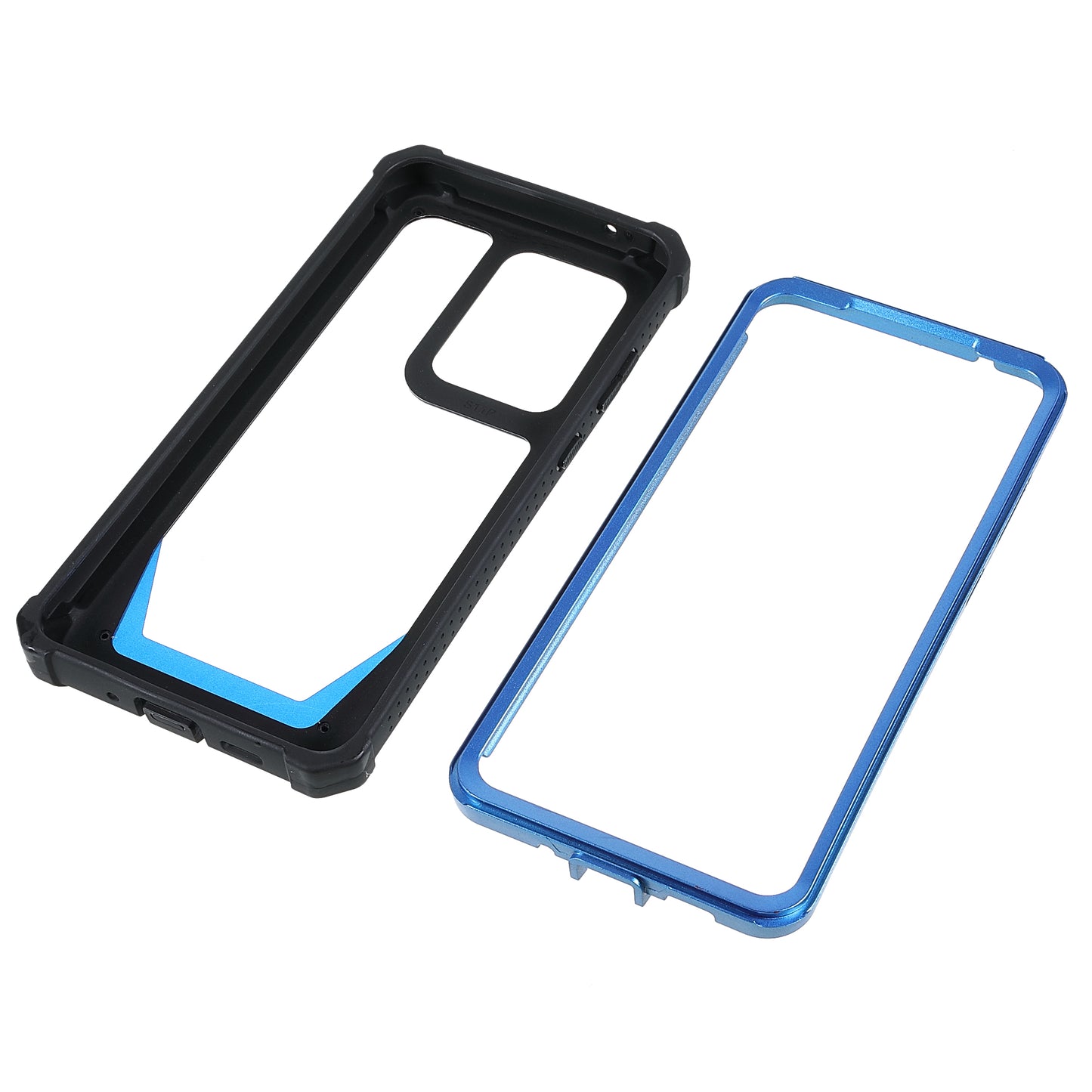 For Samsung Galaxy S20 Ultra Precise Cutout Anti-drop Soft TPU Frame + Durable Acrylic Back Detachable 2-in-1 Phone Case - Black/Blue