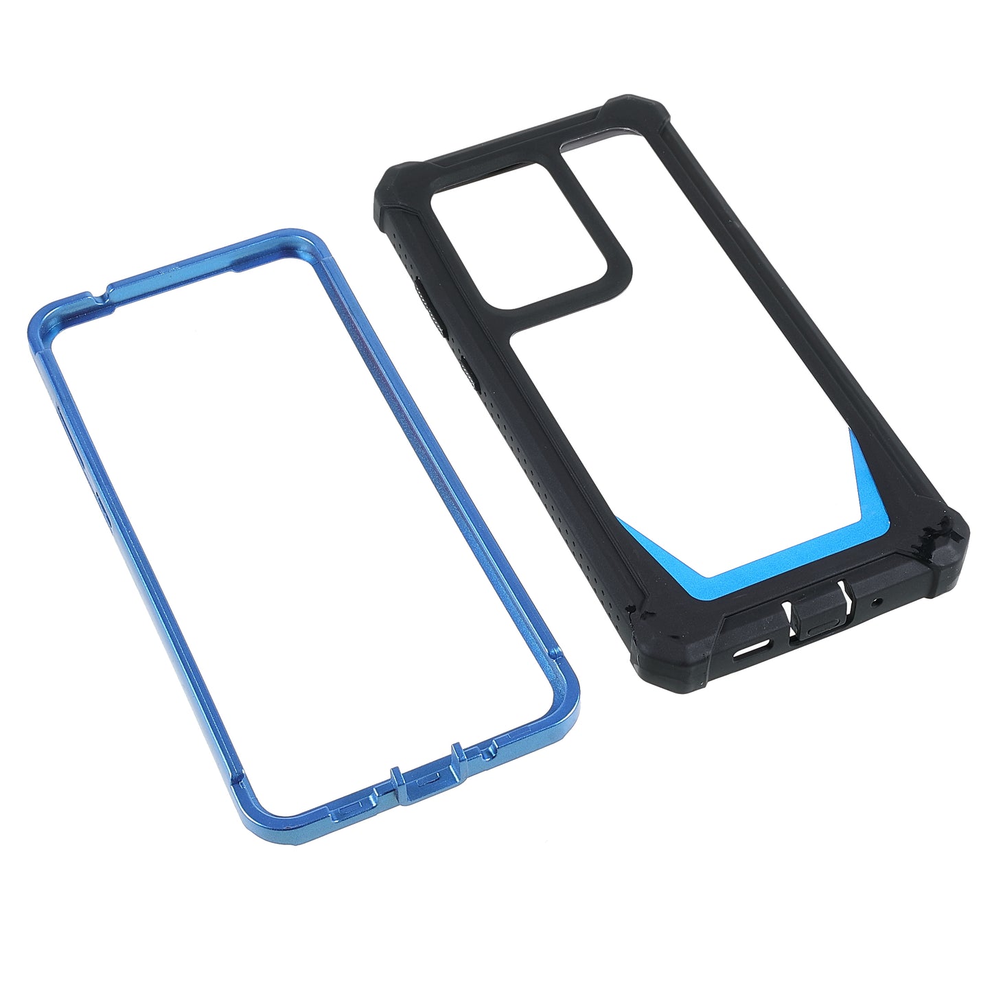 For Samsung Galaxy S20 Ultra Precise Cutout Anti-drop Soft TPU Frame + Durable Acrylic Back Detachable 2-in-1 Phone Case - Black/Blue