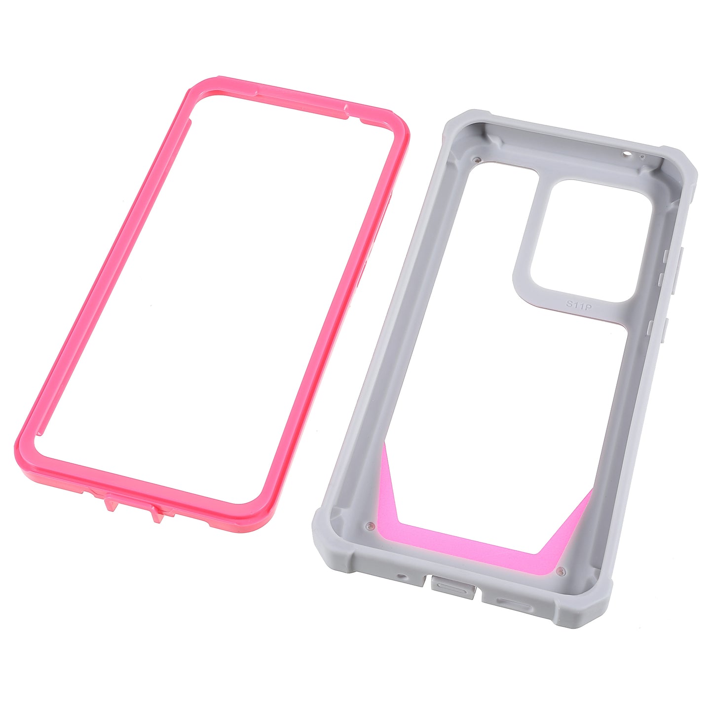 For Samsung Galaxy S20 Ultra Precise Cutout Anti-drop Soft TPU Frame + Durable Acrylic Back Detachable 2-in-1 Phone Case - Grey/Rose