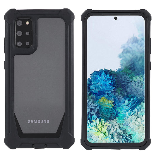 For Samsung Galaxy S20 Plus 4G/5G Shockproof Anti-fall Precise Cutout Soft TPU Frame + Acrylic Back Detachable 2-in-1 Cell Phone Case - Black