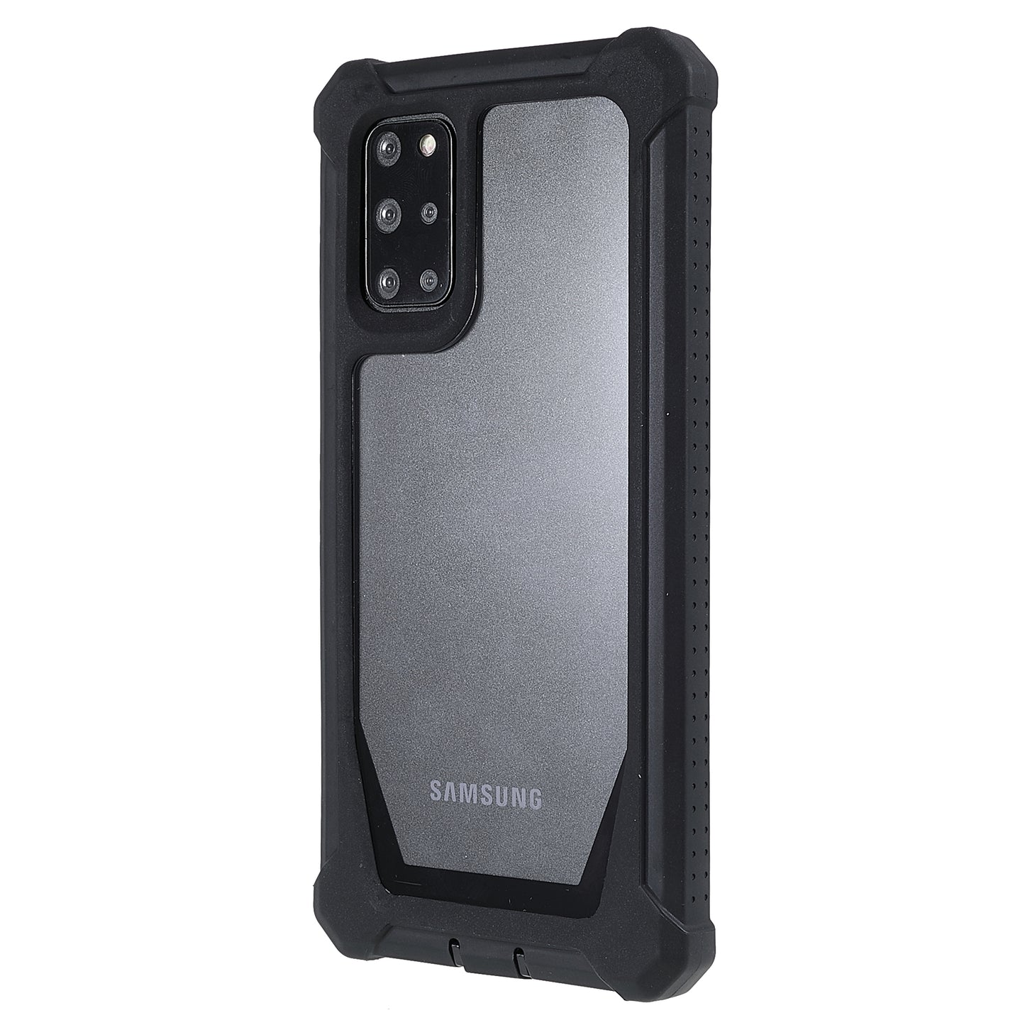 For Samsung Galaxy S20 Plus 4G/5G Shockproof Anti-fall Precise Cutout Soft TPU Frame + Acrylic Back Detachable 2-in-1 Cell Phone Case - Black