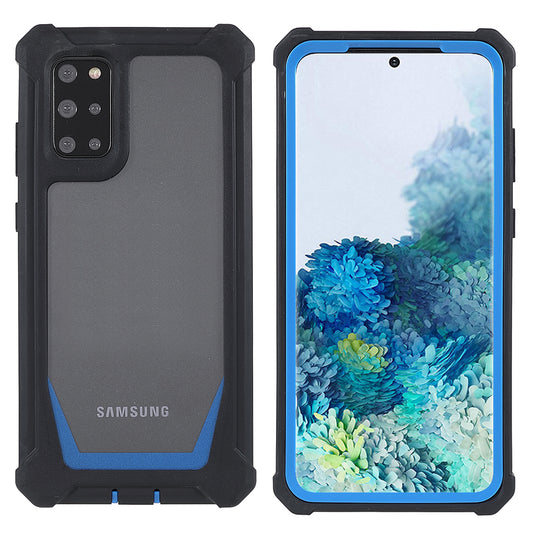 For Samsung Galaxy S20 Plus 4G/5G Shockproof Anti-fall Precise Cutout Soft TPU Frame + Acrylic Back Detachable 2-in-1 Cell Phone Case - Black/Blue