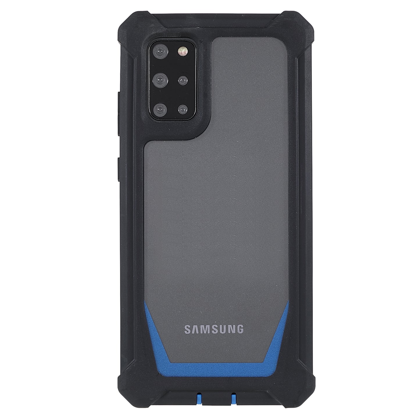 For Samsung Galaxy S20 Plus 4G/5G Shockproof Anti-fall Precise Cutout Soft TPU Frame + Acrylic Back Detachable 2-in-1 Cell Phone Case - Black/Blue