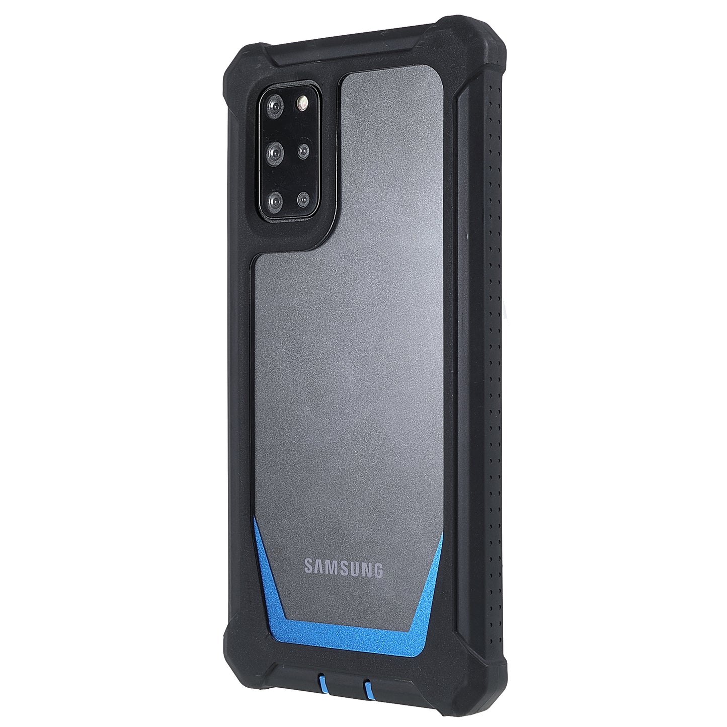 For Samsung Galaxy S20 Plus 4G/5G Shockproof Anti-fall Precise Cutout Soft TPU Frame + Acrylic Back Detachable 2-in-1 Cell Phone Case - Black/Blue