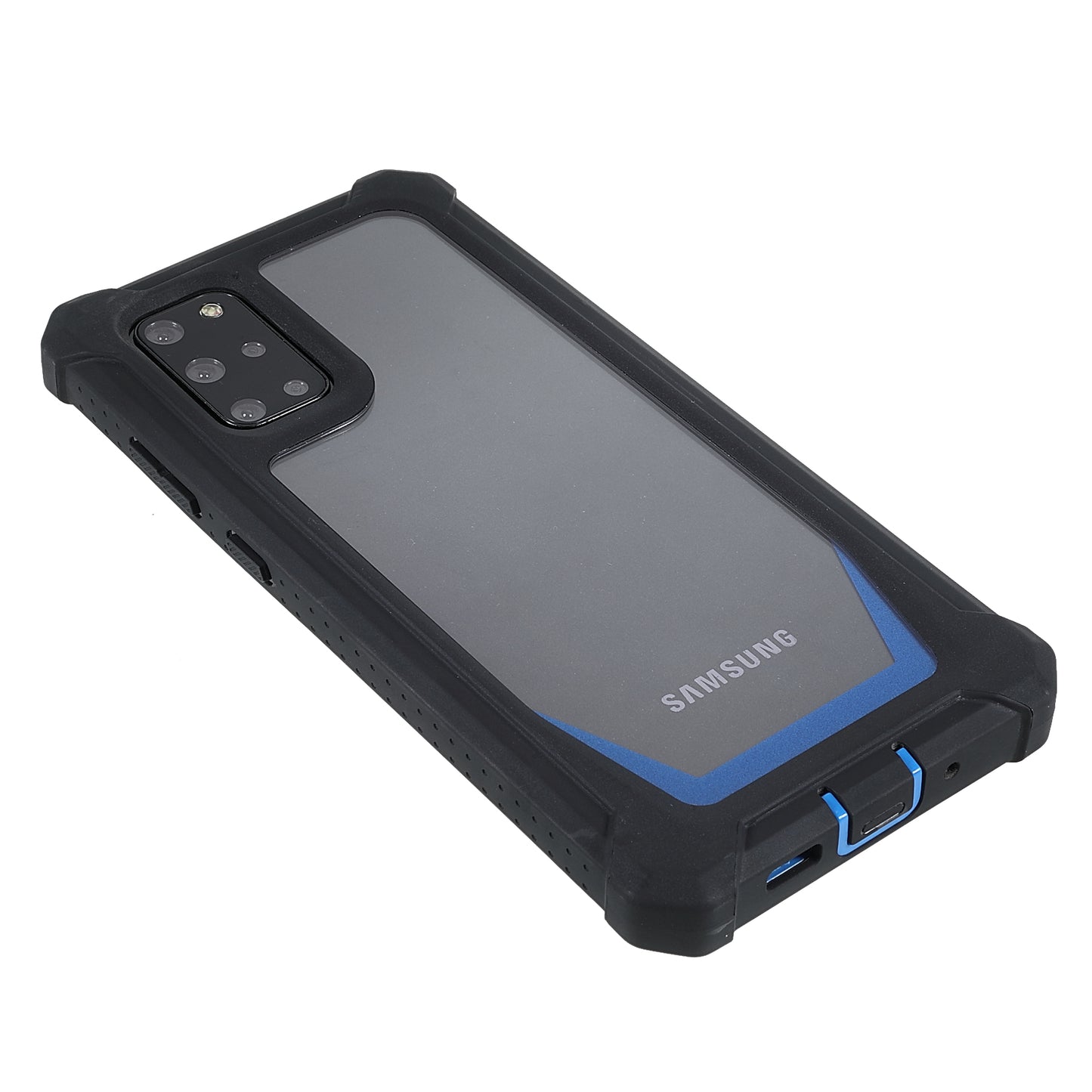 For Samsung Galaxy S20 Plus 4G/5G Shockproof Anti-fall Precise Cutout Soft TPU Frame + Acrylic Back Detachable 2-in-1 Cell Phone Case - Black/Blue