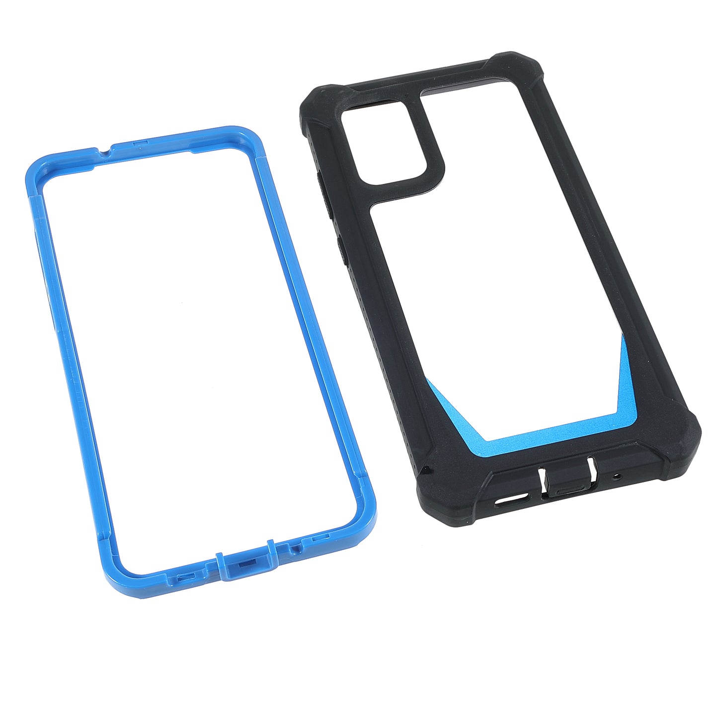 For Samsung Galaxy S20 Plus 4G/5G Shockproof Anti-fall Precise Cutout Soft TPU Frame + Acrylic Back Detachable 2-in-1 Cell Phone Case - Black/Blue