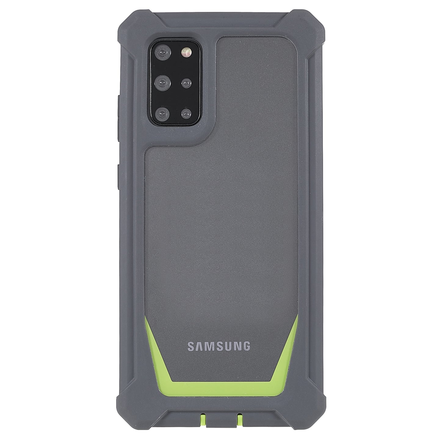 For Samsung Galaxy S20 Plus 4G/5G Shockproof Anti-fall Precise Cutout Soft TPU Frame + Acrylic Back Detachable 2-in-1 Cell Phone Case - Dark Grey/Grass Green