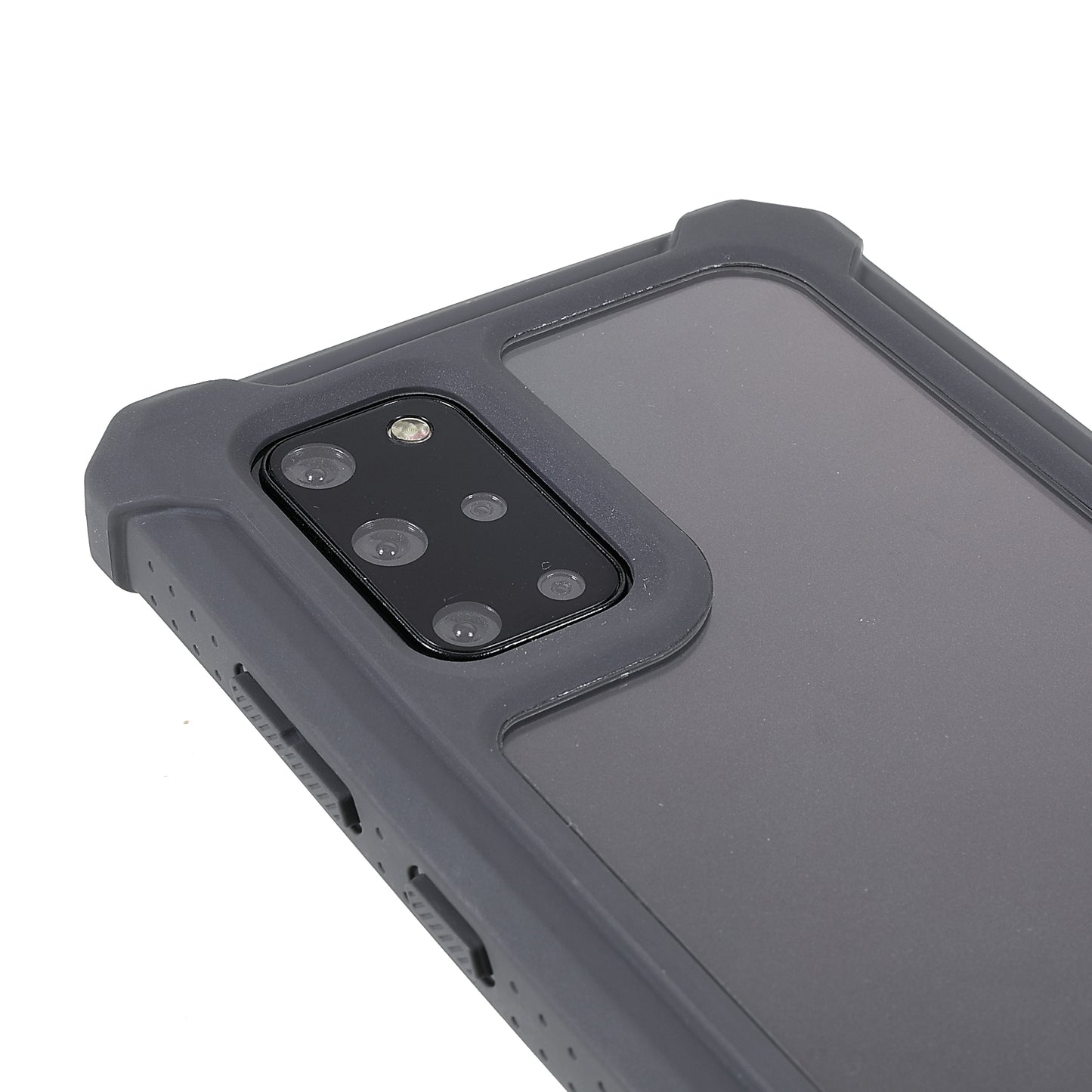 For Samsung Galaxy S20 Plus 4G/5G Shockproof Anti-fall Precise Cutout Soft TPU Frame + Acrylic Back Detachable 2-in-1 Cell Phone Case - Dark Grey/Grass Green