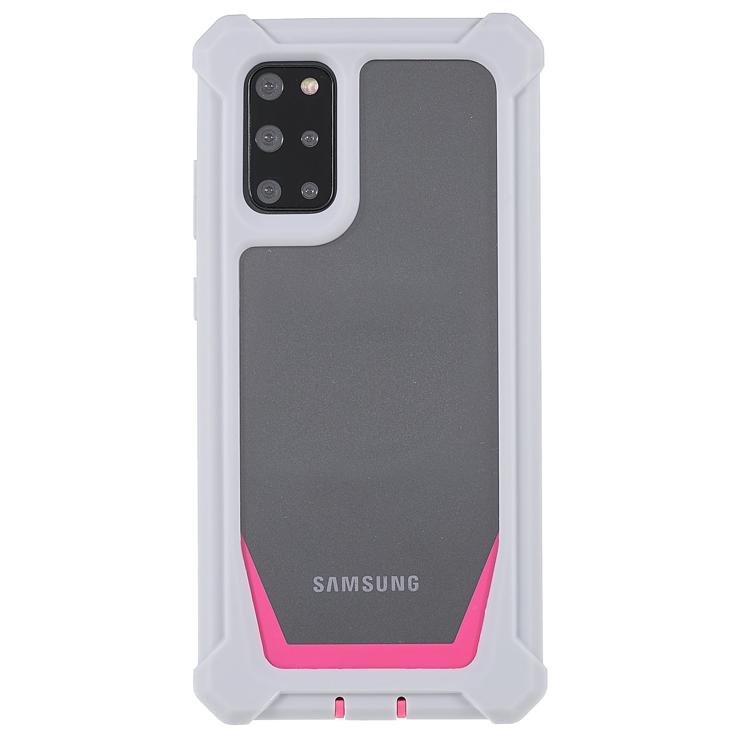 For Samsung Galaxy S20 Plus 4G/5G Shockproof Anti-fall Precise Cutout Soft TPU Frame + Acrylic Back Detachable 2-in-1 Cell Phone Case - Grey/Rose
