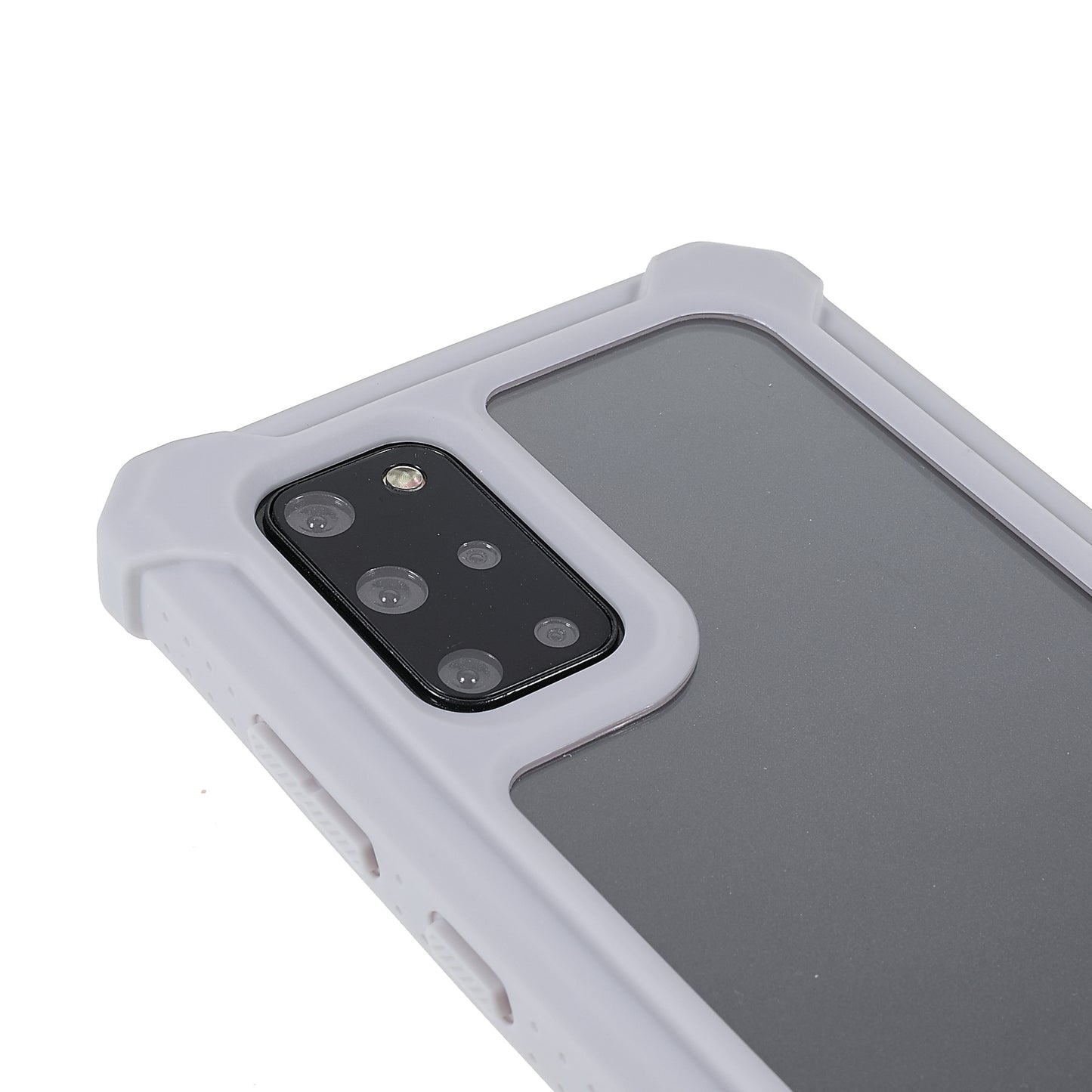 For Samsung Galaxy S20 Plus 4G/5G Shockproof Anti-fall Precise Cutout Soft TPU Frame + Acrylic Back Detachable 2-in-1 Cell Phone Case - Grey/Rose