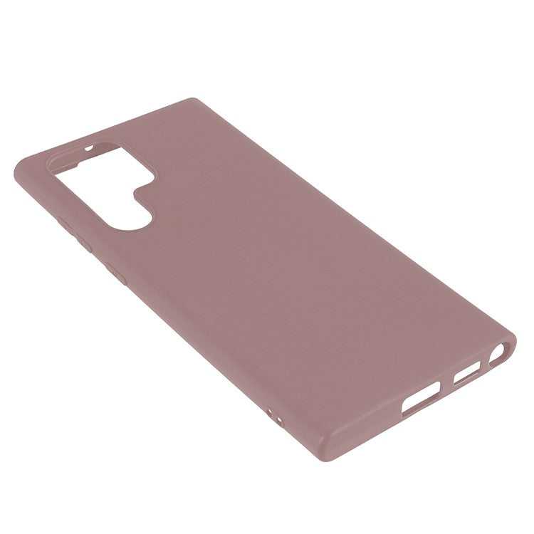 For Samsung Galaxy S22 S22 Ultra 5G Slim Fit Soft TPU Phone Back Cover Protective Matte Finish Coating Case - Brown