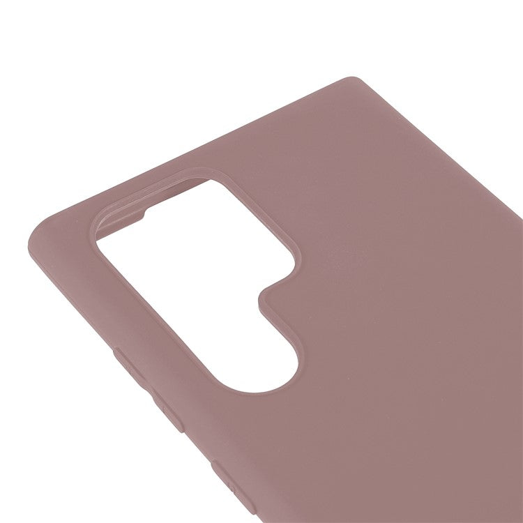 For Samsung Galaxy S22 S22 Ultra 5G Slim Fit Soft TPU Phone Back Cover Protective Matte Finish Coating Case - Brown