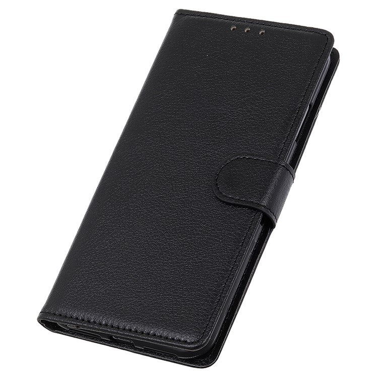 For Samsung Galaxy A23 4G / 5G Litchi Texture PU Leather Magnetic Clasp Stand Case Wallet Flip Phone Case - Black