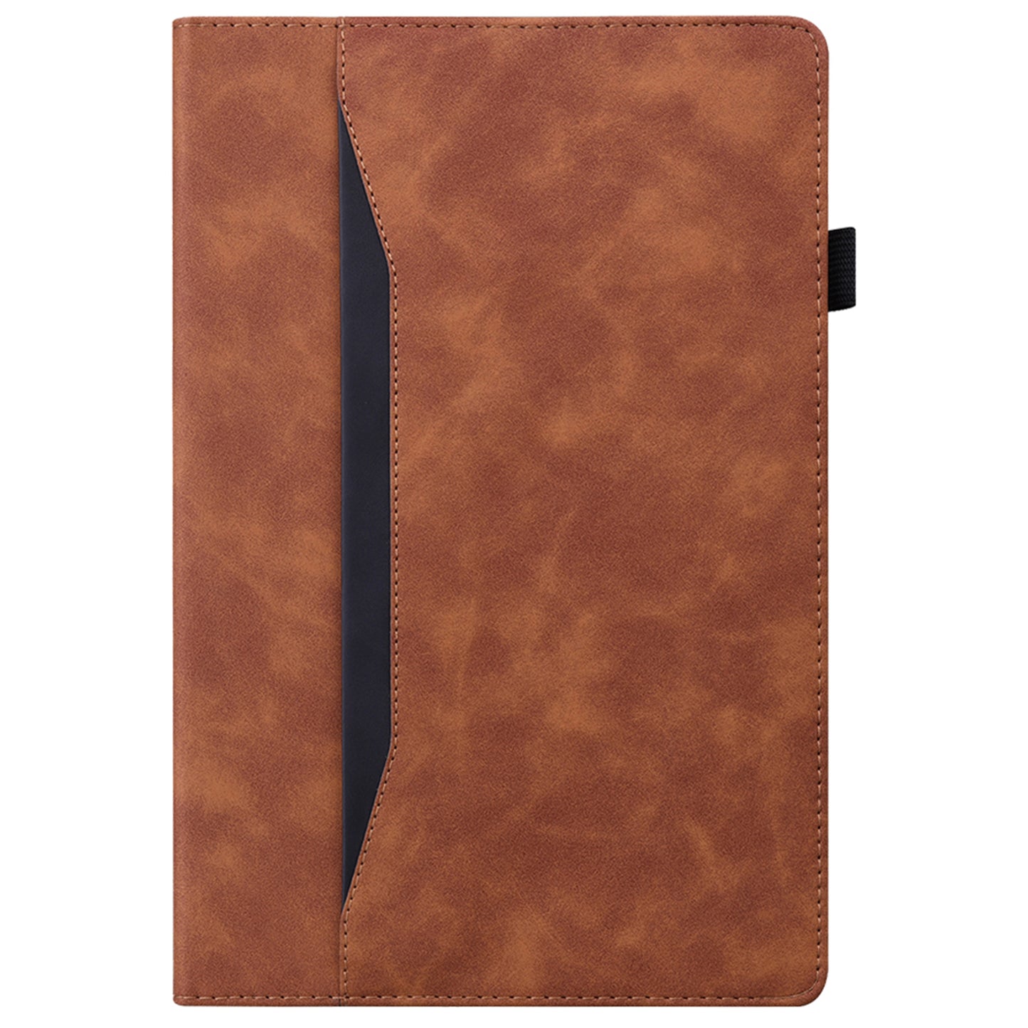 For Samsung Galaxy Tab S9 FE / S9 / S8 / S7 PU Leather Business Wallet Protective Case Stand Shockproof Cover with Pencil Holder - Brown