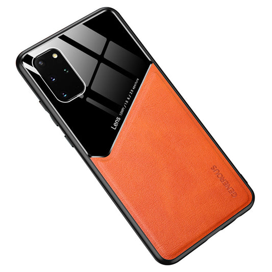 For Samsung Galaxy S20 Plus 4G/5G Shockproof Phone Case with Magnetic Metal Sheet Anti-Fall TPU Frame Phone Protective Cover - Orange