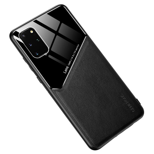 For Samsung Galaxy S20 Plus 4G/5G Shockproof Phone Case with Magnetic Metal Sheet Anti-Fall TPU Frame Phone Protective Cover - Black