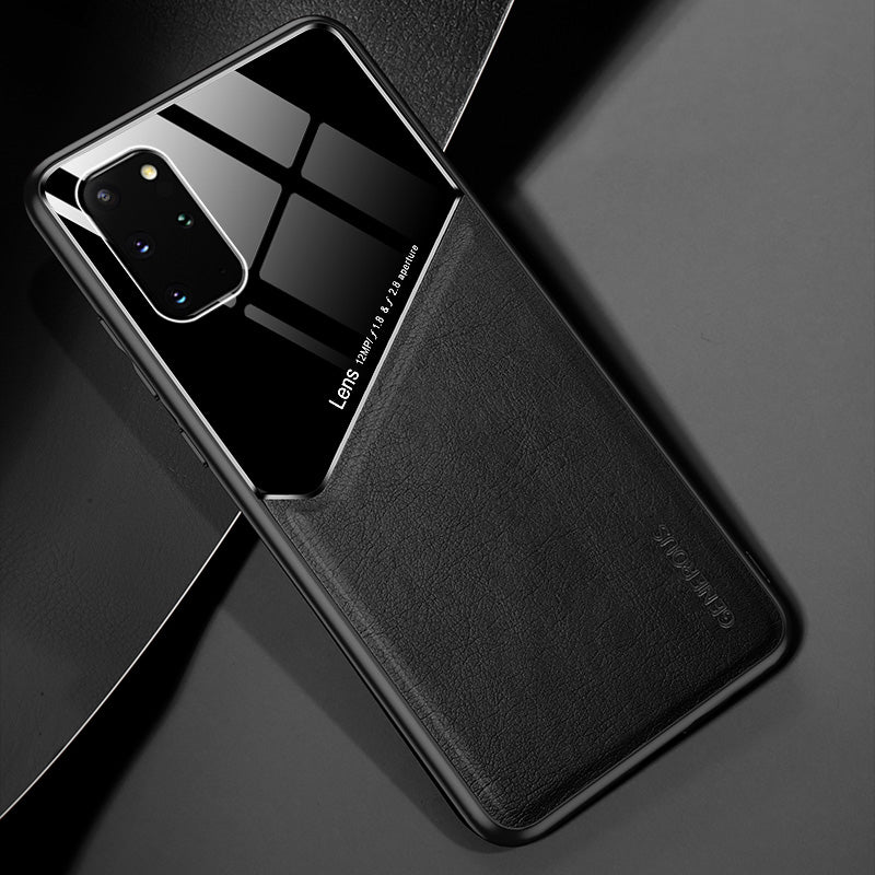 For Samsung Galaxy S20 Plus 4G/5G Shockproof Phone Case with Magnetic Metal Sheet Anti-Fall TPU Frame Phone Protective Cover - Black