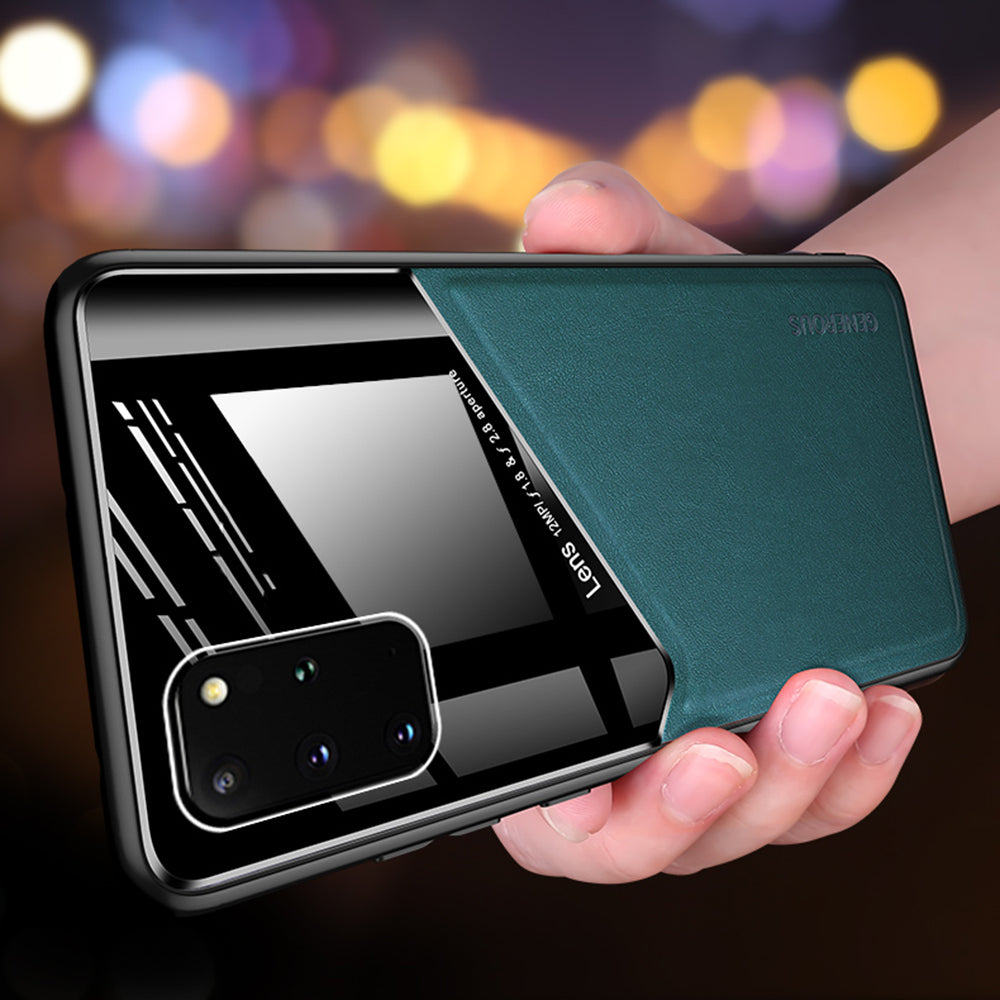 For Samsung Galaxy S20 Plus 4G/5G Shockproof Phone Case with Magnetic Metal Sheet Anti-Fall TPU Frame Phone Protective Cover - Green