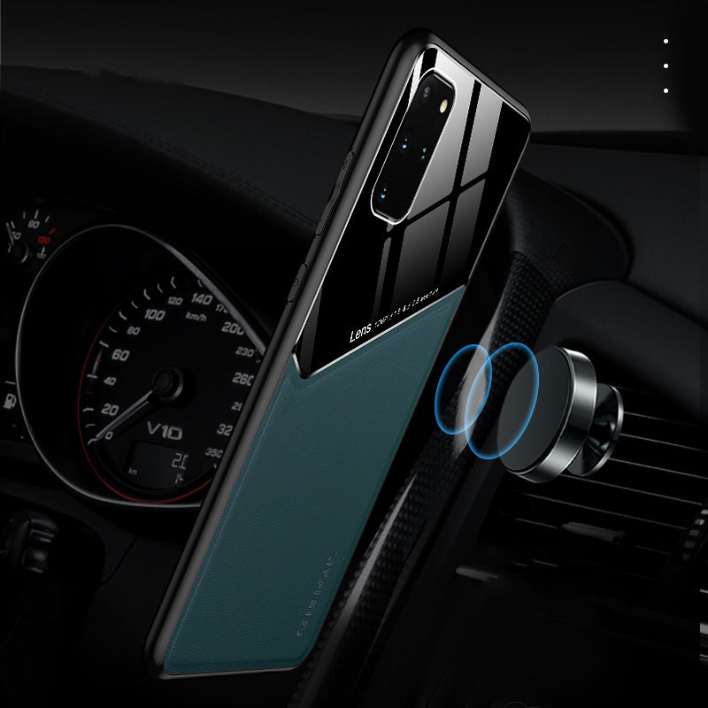 For Samsung Galaxy S20 Plus 4G/5G Shockproof Phone Case with Magnetic Metal Sheet Anti-Fall TPU Frame Phone Protective Cover - Green