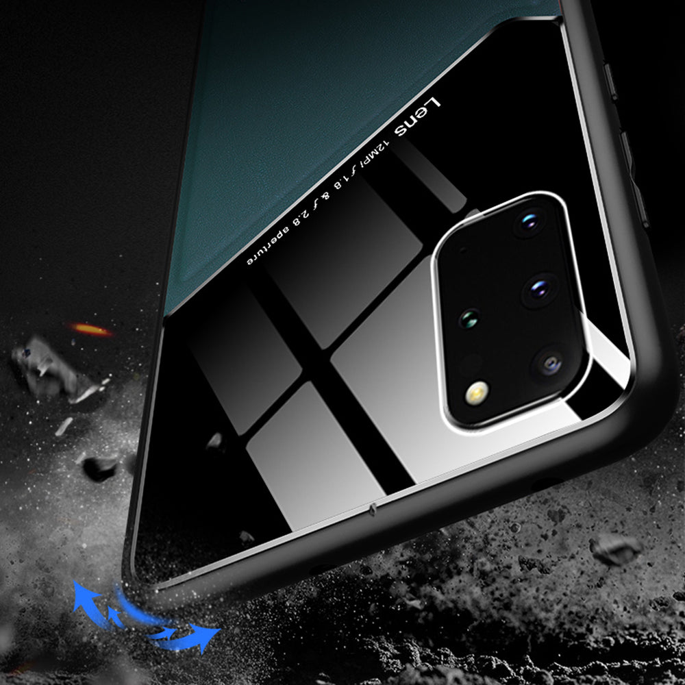 For Samsung Galaxy S20 Plus 4G/5G Shockproof Phone Case with Magnetic Metal Sheet Anti-Fall TPU Frame Phone Protective Cover - Green